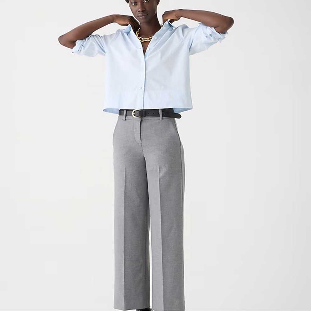 NWT J.Crew Sydney Wide-Leg Pant in Four-Season Stretch Gray Size 6